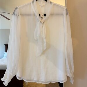 white tie-neck blouse, Bow Blouse
#feminine